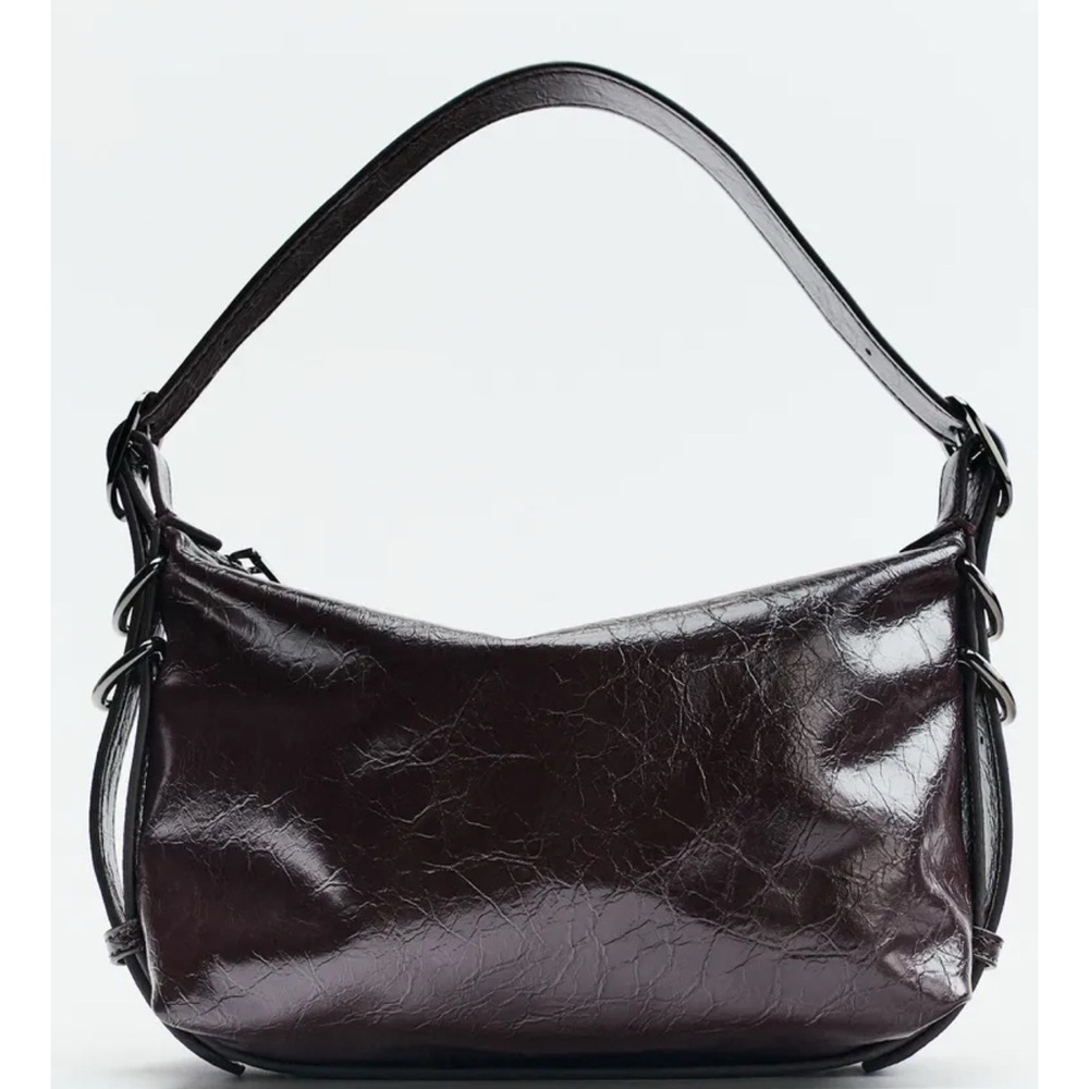 ZARA WOMAN BROWN RING TRIM SHOULDER BAG 6336/410/700